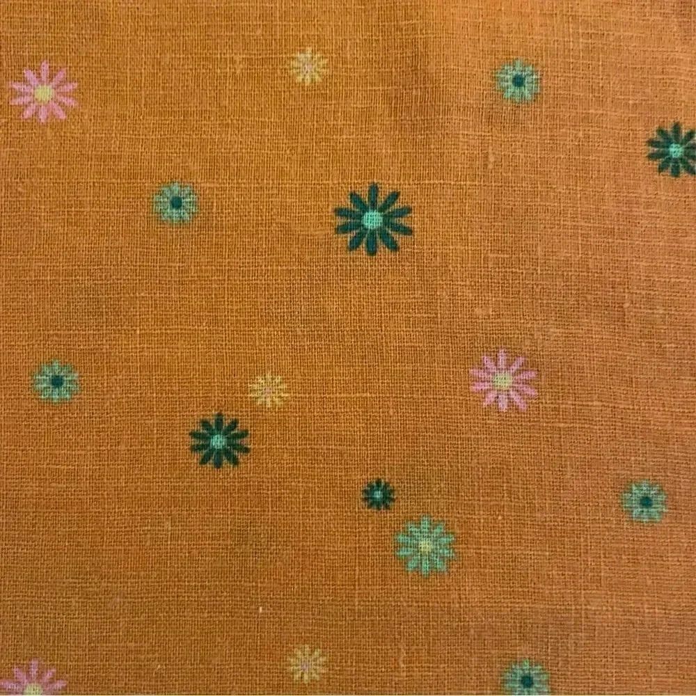 Abound Orange WOVEN CAMI ASTERISK FLORAL:Retro Linen Crop Tank Top XS - Picture 2 of 10